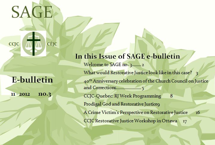 SAGE no. 3: Restorative Justice Week is now available!